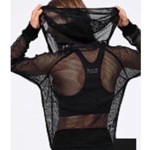 PINK Victoria's Secret Black Mesh Jacket